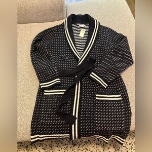 NWT L.L. Bean navy long-line cardigan